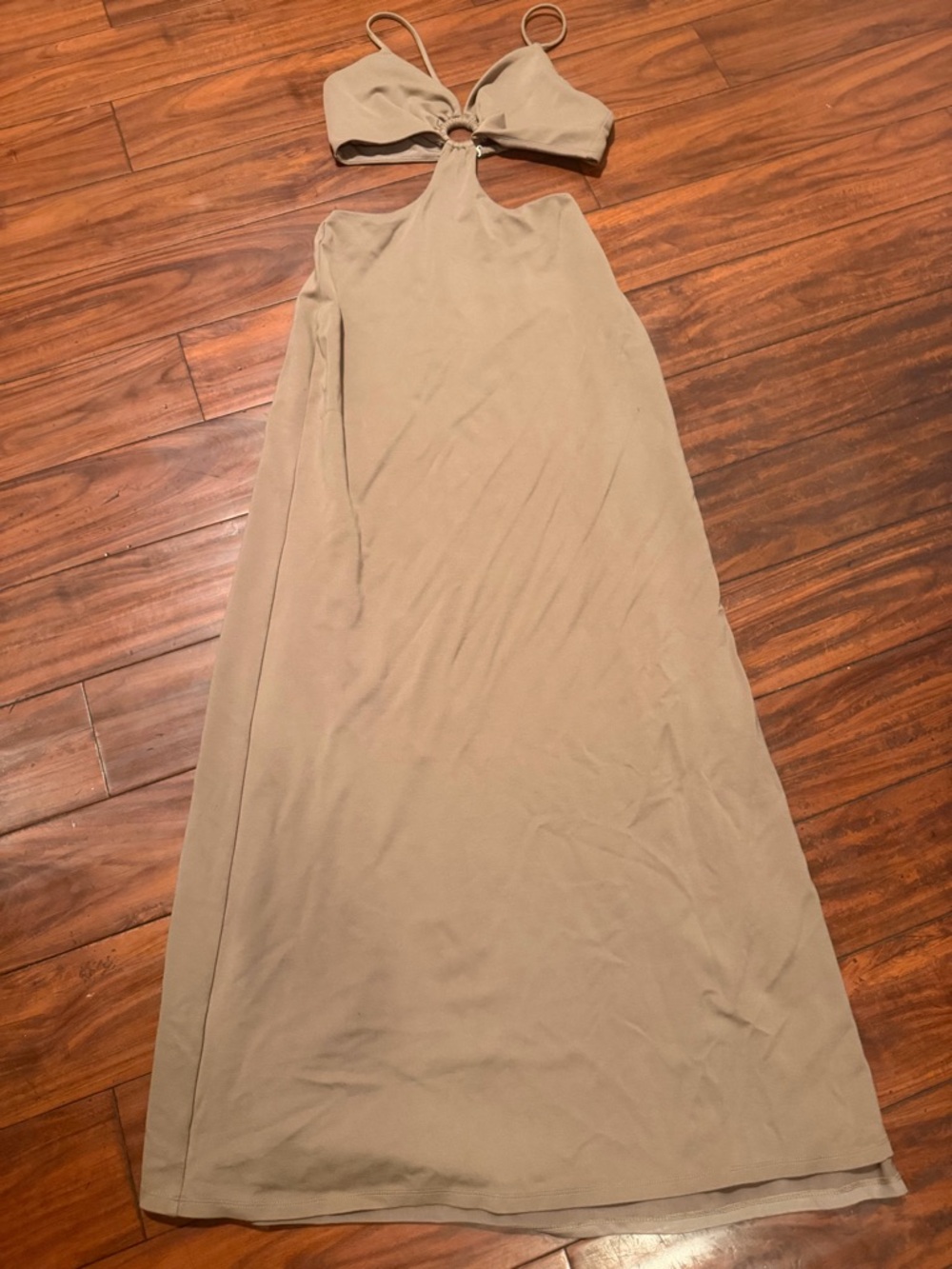 DUNDAS x REVOLVE Taupe Backless Cutout Maxi Dress - Picture 3 of 9
